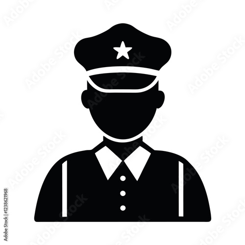Silhouette of a uniformed officer.