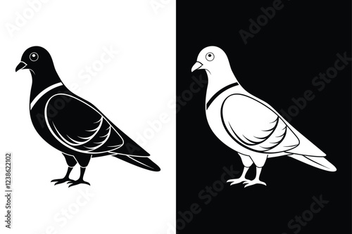 High-Quality Pigeon Bird Silhouette Vector for Designers