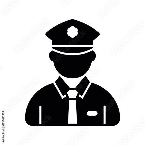 Silhouette of a uniformed officer.
