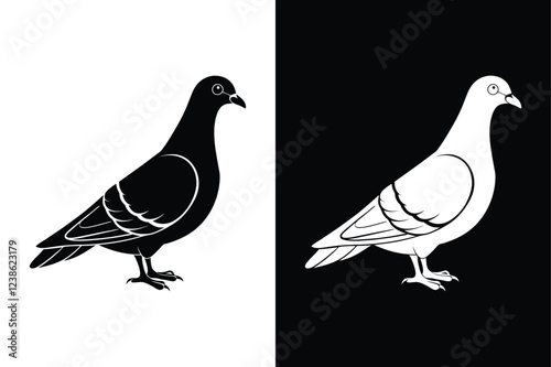 High-Quality Pigeon Bird Silhouette Vector for Designers