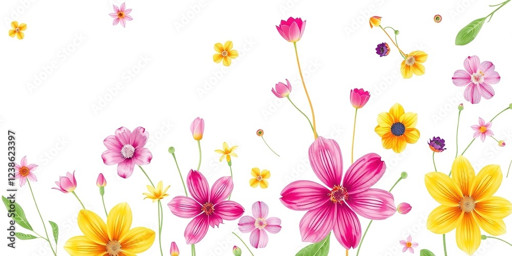 Delicate Floral Tapestry: An Abstract Garden of Minimalist Grace Delicate Floral Tapestry: An Abstract Garden of Minimalist Grace