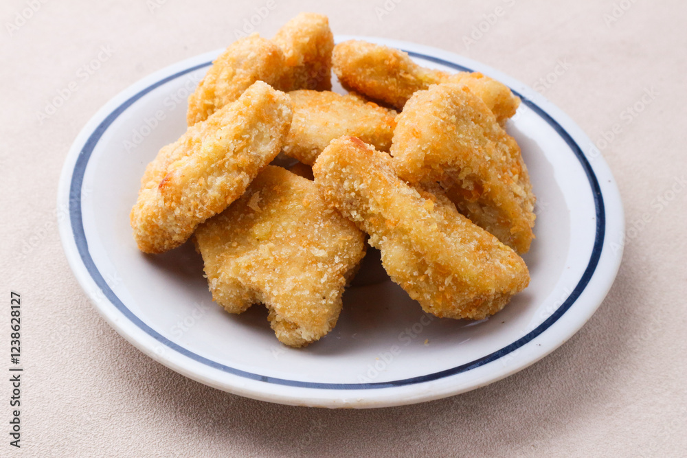 Golden Chicken Nuggets on a Plate Golden Chicken Nuggets on a Plate