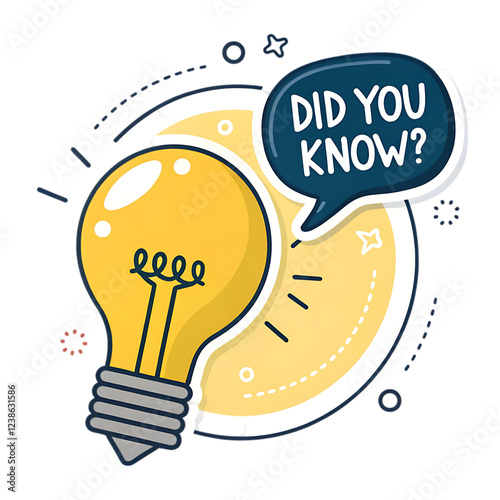 did you know sticker with yellow bulb and speech
