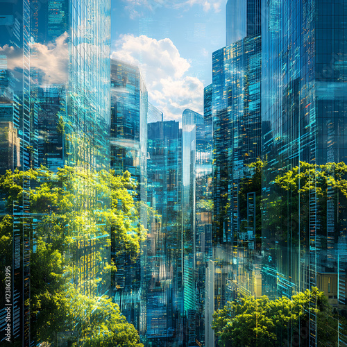 city skyscrapers, Futuristic Cityscape with Data Overlay, Digital City
Futuristic Skyline
City of the Future
Tech City
Urban Data
Modern City