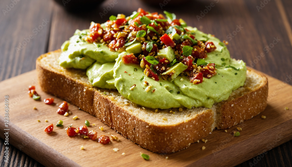 Avocado Toast Topping Appetizing Gourmet Treat on a Wood Board Avocado Toast Topping Appetizing Gourmet Treat on a Wood Board
