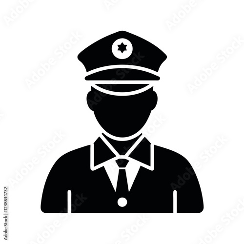 Silhouette of a uniformed police officer