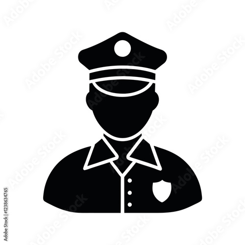 Silhouette of a uniformed police officer
