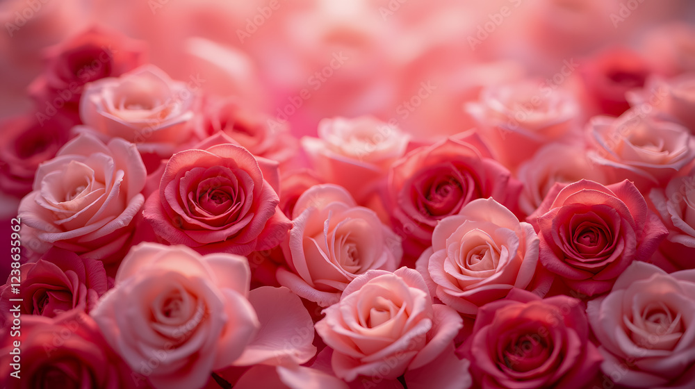 Beautiful arrangement of pink roses in soft focus with a dreamy background showcasing delicate petals and subtle hues for floral aesthetics Beautiful arrangement of pink roses in soft focus with a dreamy background showcasing delicate petals and subtle hues for floral aesthetics