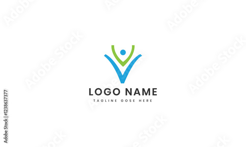 Human Vector v Logo template
