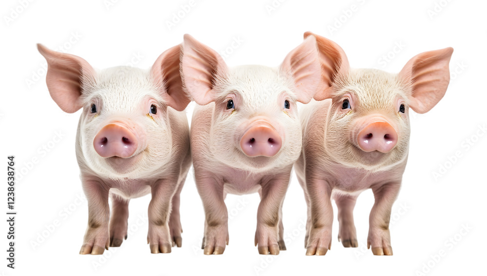 Fototapeta premium Pigs isolated on a white background