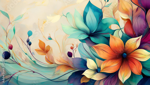 Abstract Floral Background Stock Photo