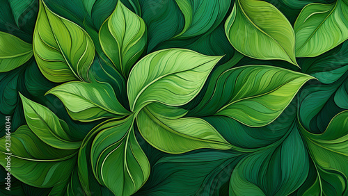 Green Leaf Texture Background - Nature Stock Image