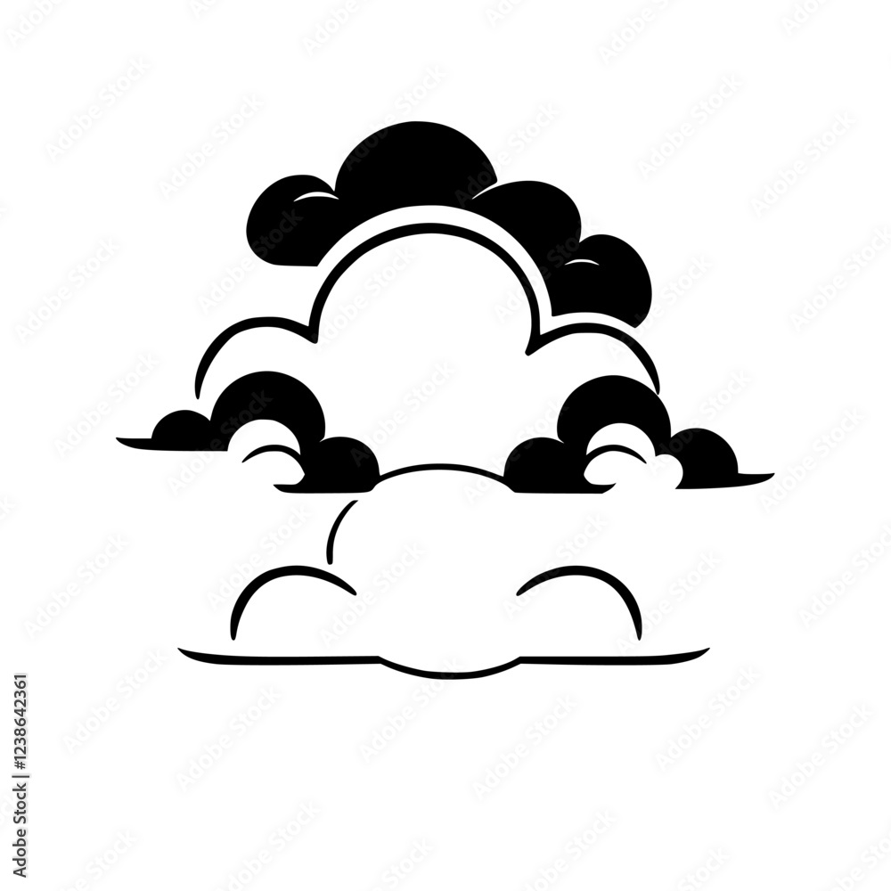 Abstract Cloud Illustration: A Dramatic Black and White Sky Design Abstract Cloud Illustration: A Dramatic Black and White Sky Design