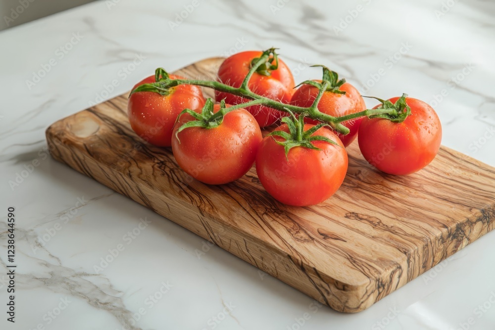 Tomatoes on wood board. Tomatoes on wood board.