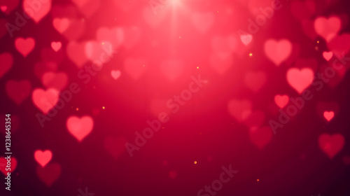 Wallpaper Mural Vibrant Red Heart Shapes with Soft Bokeh Overlay for Romantic and Love Themes in a Beautiful Background Torontodigital.ca