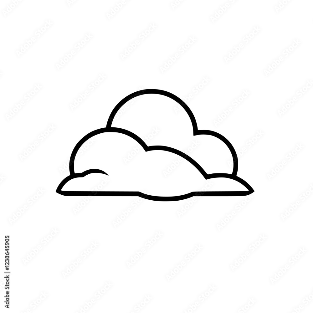 Cloud Icon: Simple Line Art Design of a Fluffy Cumulus Cloud. Perfect for weather apps, websites, and presentations. Cloud Icon: Simple Line Art Design of a Fluffy Cumulus Cloud. Perfect for weather apps, websites, and presentations.