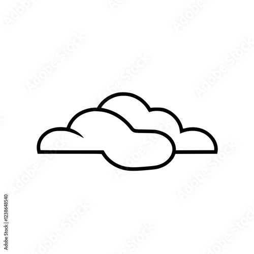 Cloud Icon: A Simple Vector Graphic of Fluffy Clouds for Weather, Nature, and Design Projects