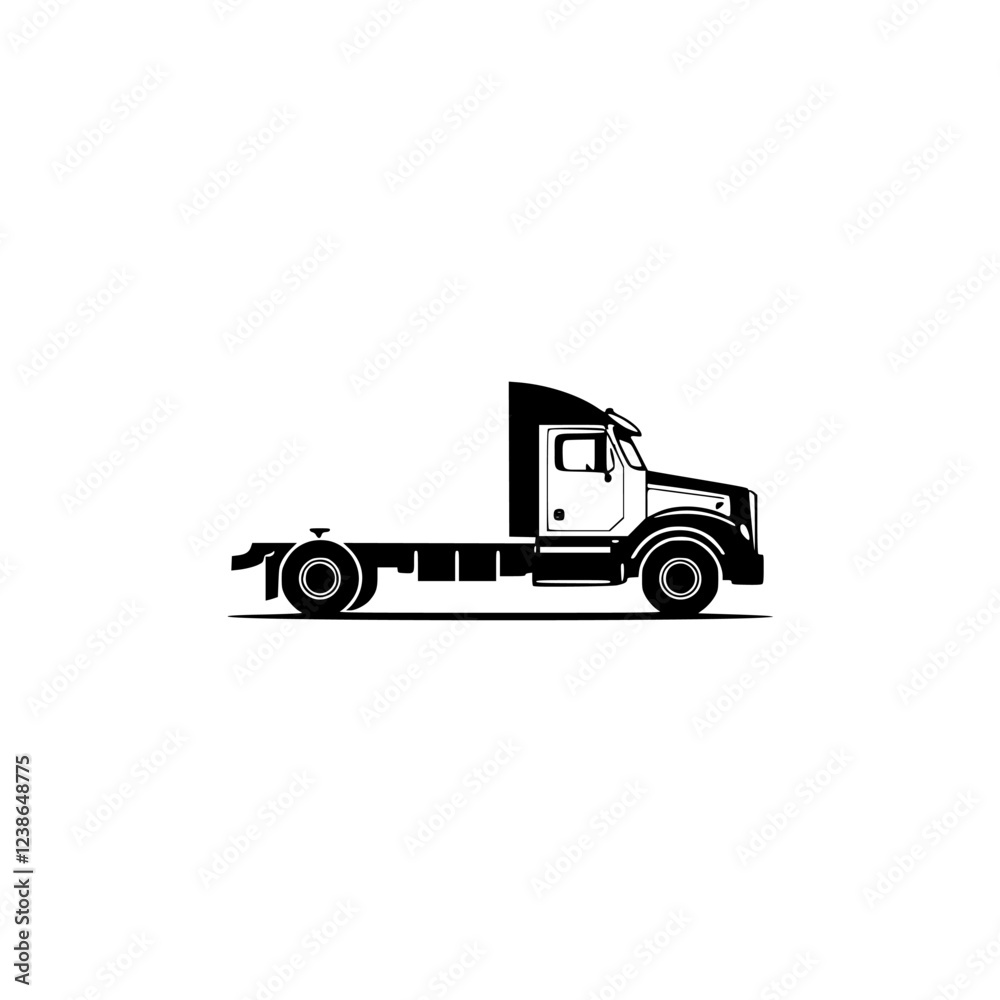 Black and white illustration of a flatbed truck, perfect for transportation and logistics businesses. A clean, simple design ideal for websites, brochures, or branding materials. Black and white illustration of a flatbed truck, perfect for transportation and logistics businesses. A clean, simple design ideal for websites, brochures, or branding materials.