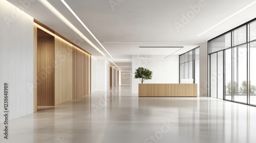 Modern Indoor Space with Minimalist Design and Natural Elements