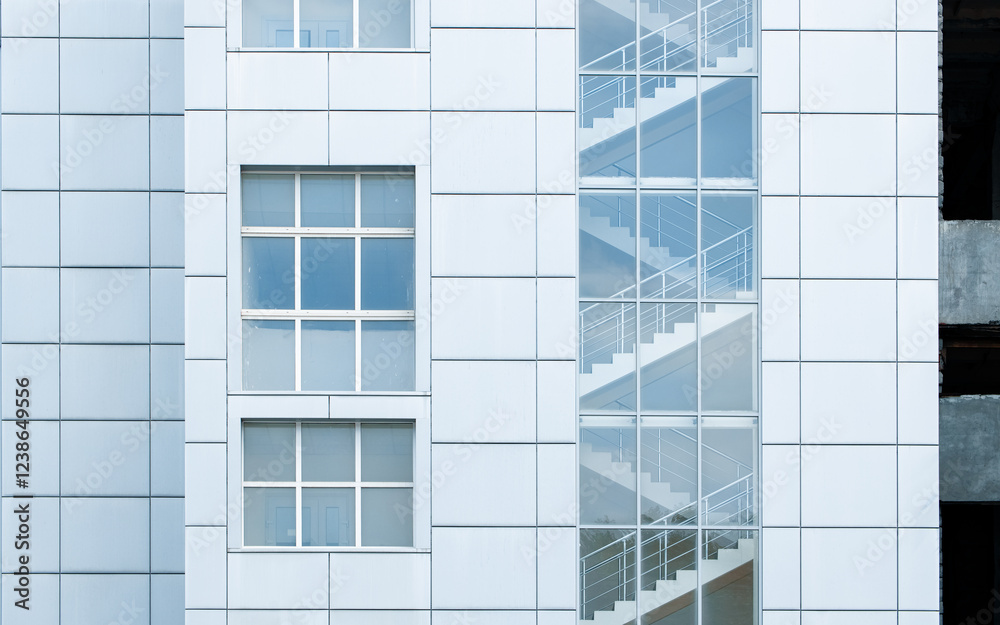 office factory building frame pattern gray wall background objects windows and stairs office factory building frame pattern gray wall background objects windows and stairs