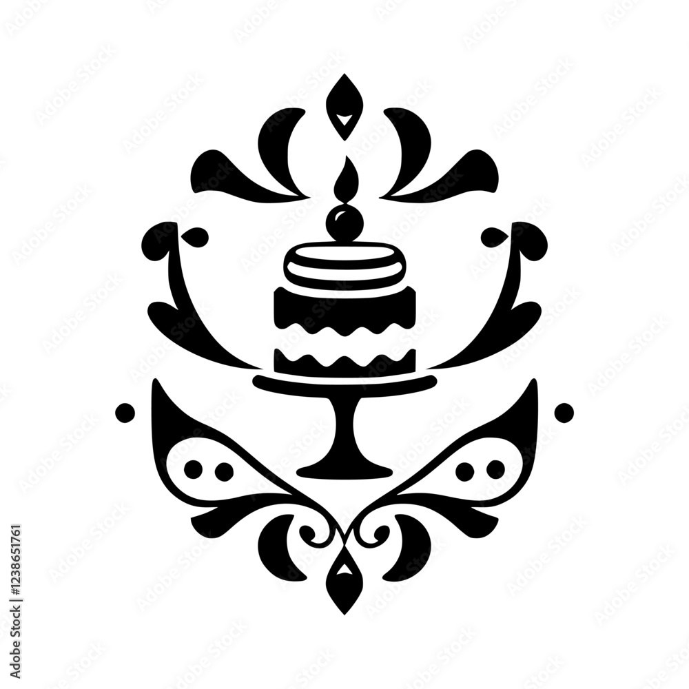 Fototapeta premium Elegant Cake Design: A Delicious Masterpiece of Pastry Art. Perfect for birthdays, weddings, or any special occasion. This image is ideal for bakeries, restaurants, and food blogs.