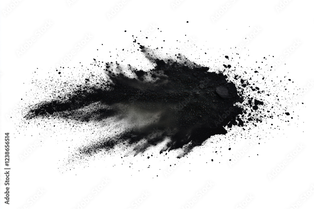 PNG Black powder splash explosion abstract texture. PNG Black powder splash explosion abstract texture.
