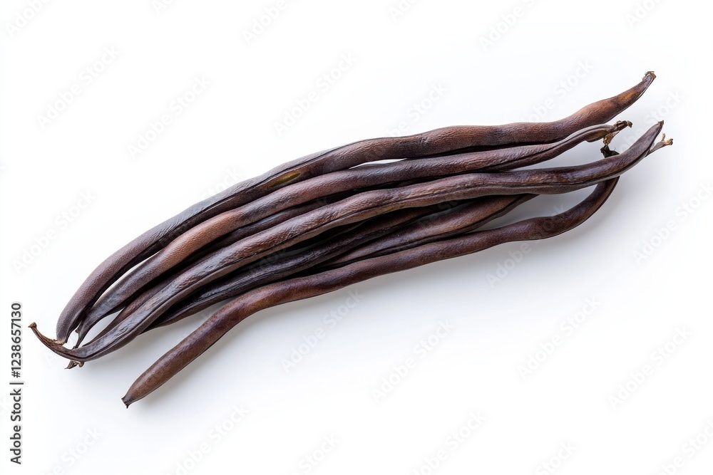 Fresh long beans with extended pods, isolated on white background, healthy vegetable concept Fresh long beans with extended pods, isolated on white background, healthy vegetable concept