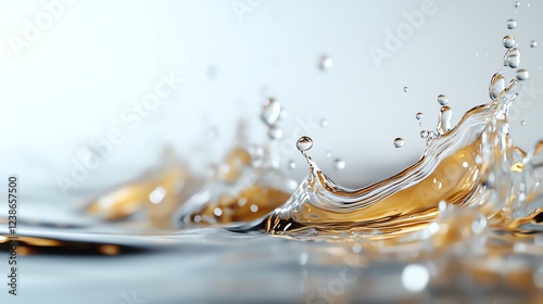 Close-up of water splashes creating dynamic patterns against a soft background, capturing the essence of motion and fluidity in nature.