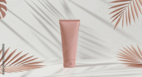 Luxurious Cream Jar Surrounded by Nature's Touch