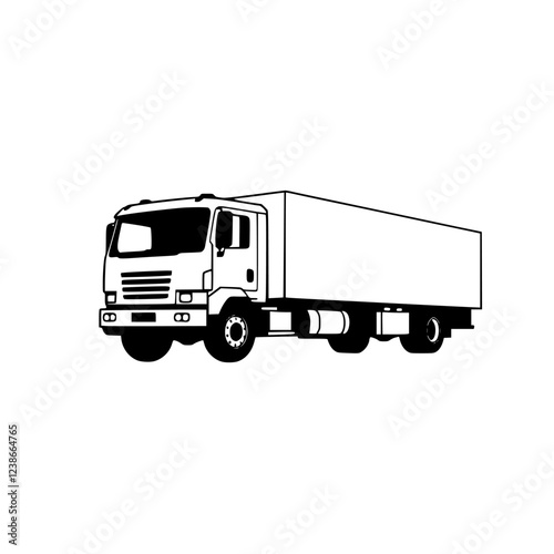 White Delivery Truck, Cargo Transportation, Logistics, Shipping, Freight, Road Transport, Commercial Vehicle photo