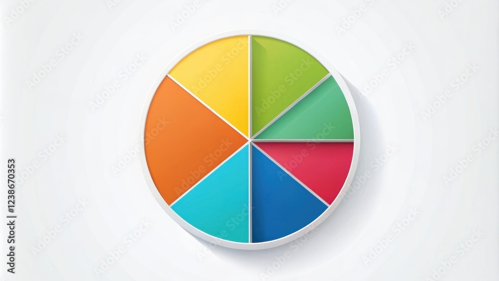 Fototapeta premium Circular infographic with six colorful segments for presentations