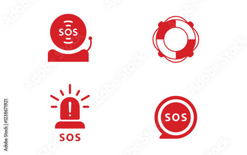 SOS Vector icon design illustration Template