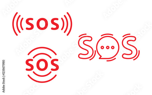 SOS Vector icon design illustration Template