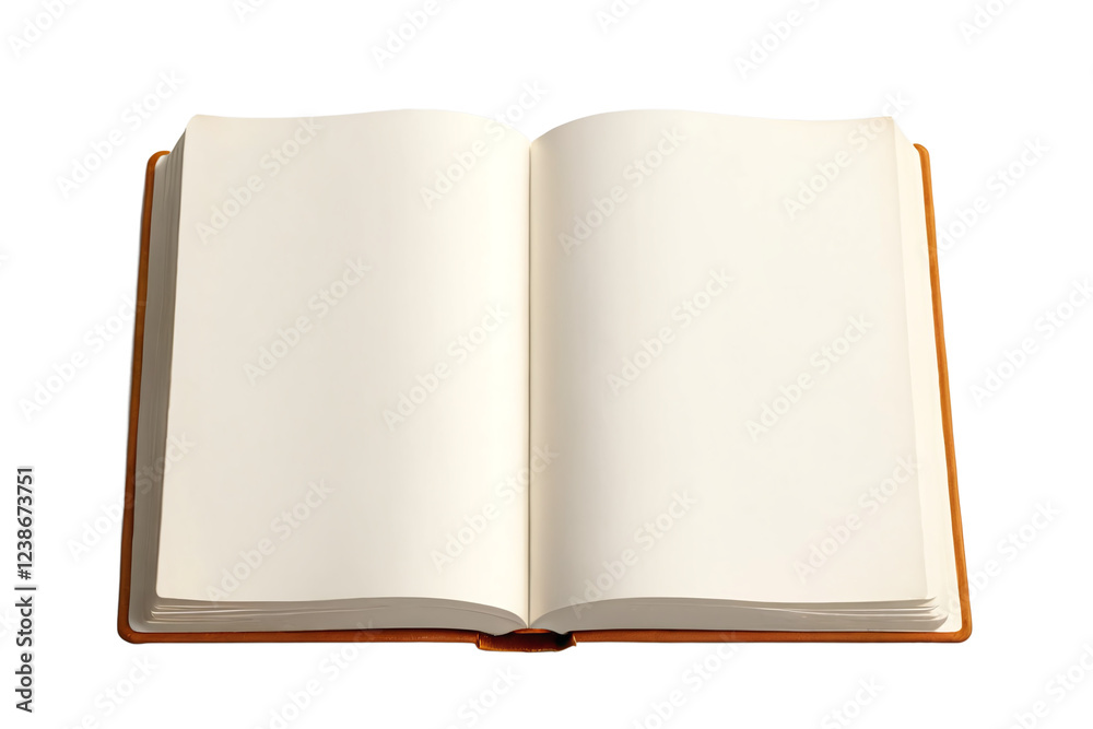 Open book with blank pages isolated on white or transparent background Open book with blank pages isolated on white or transparent background