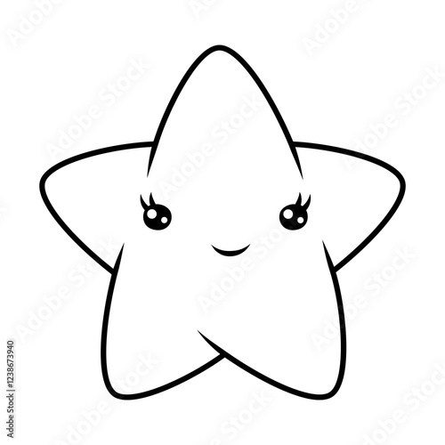 Star in cartoon style. Cute funny character.