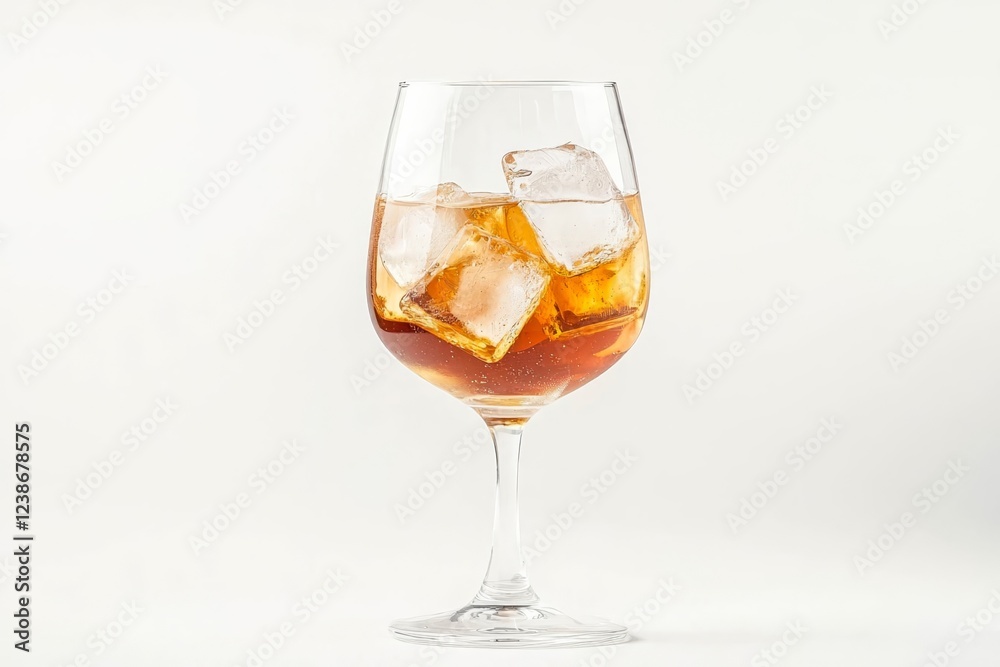 Glass with ice on white background. Glass with ice on white background.