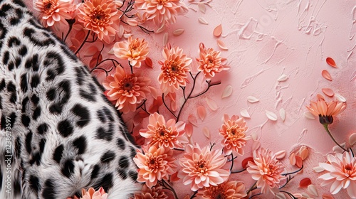 leopard print pink with flowers.