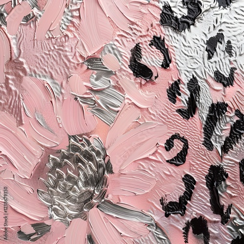 leopard print pink with flowers.