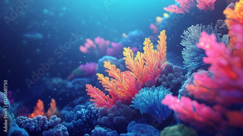 Vibrant coral reef exploration underwater scene nature photography marine environment close-up view ocean biodiversity photo