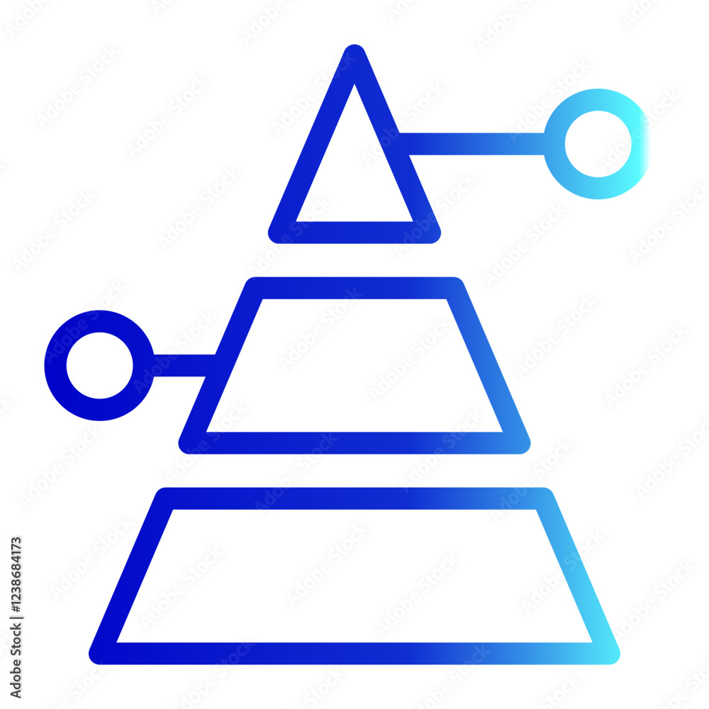 Pyramid Chart Icon With Line Gradient Style Pyramid Chart Icon With Line Gradient Style