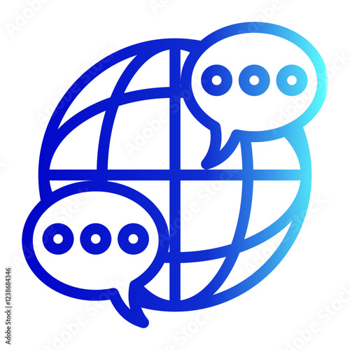 Internet Icon With Line Gradient Style