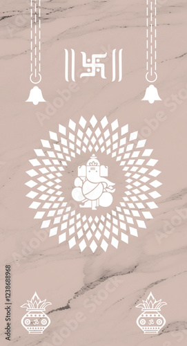 God ganesha on marble  background, vector lord ganesha