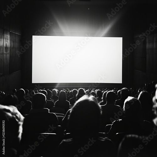 Wallpaper Mural People in the cinema are looking at a white screen. Torontodigital.ca