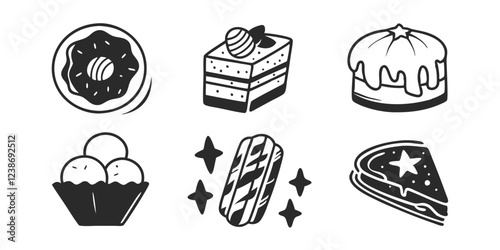 Hand-Drawn Bakery Shop Illustration Collection – Sweets, Pastries & Baking Goods
