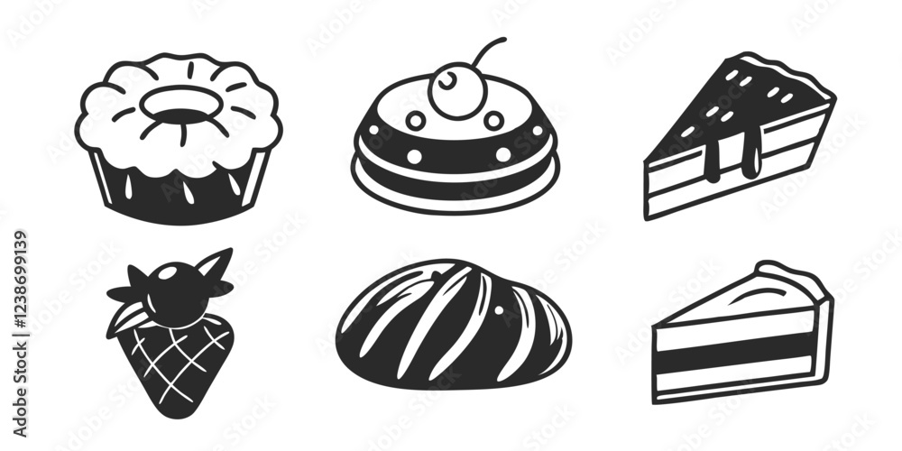Hand-Drawn Bakery Shop Illustration Collection – Sweets, Pastries & Baking Goods Hand-Drawn Bakery Shop Illustration Collection – Sweets, Pastries & Baking Goods