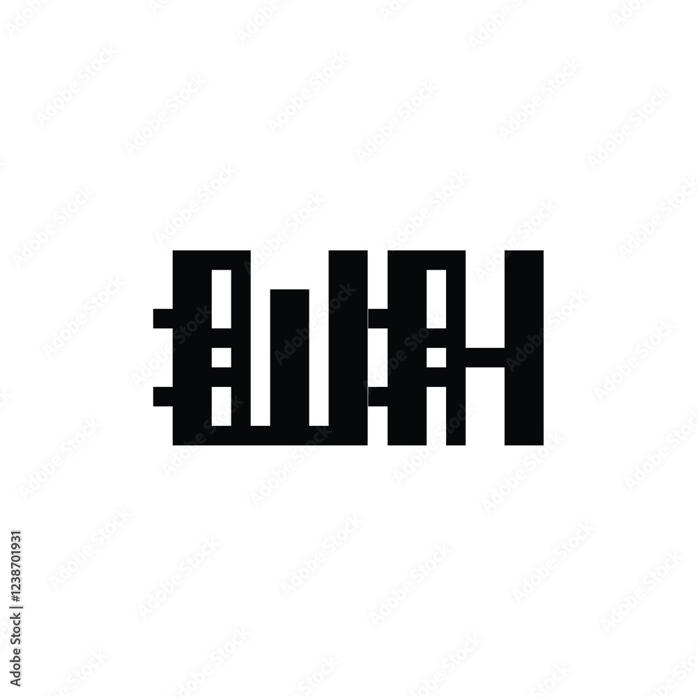 WH monogram logo design letter text name symbol monochrome logotype alphabet character simple logo WH monogram logo design letter text name symbol monochrome logotype alphabet character simple logo