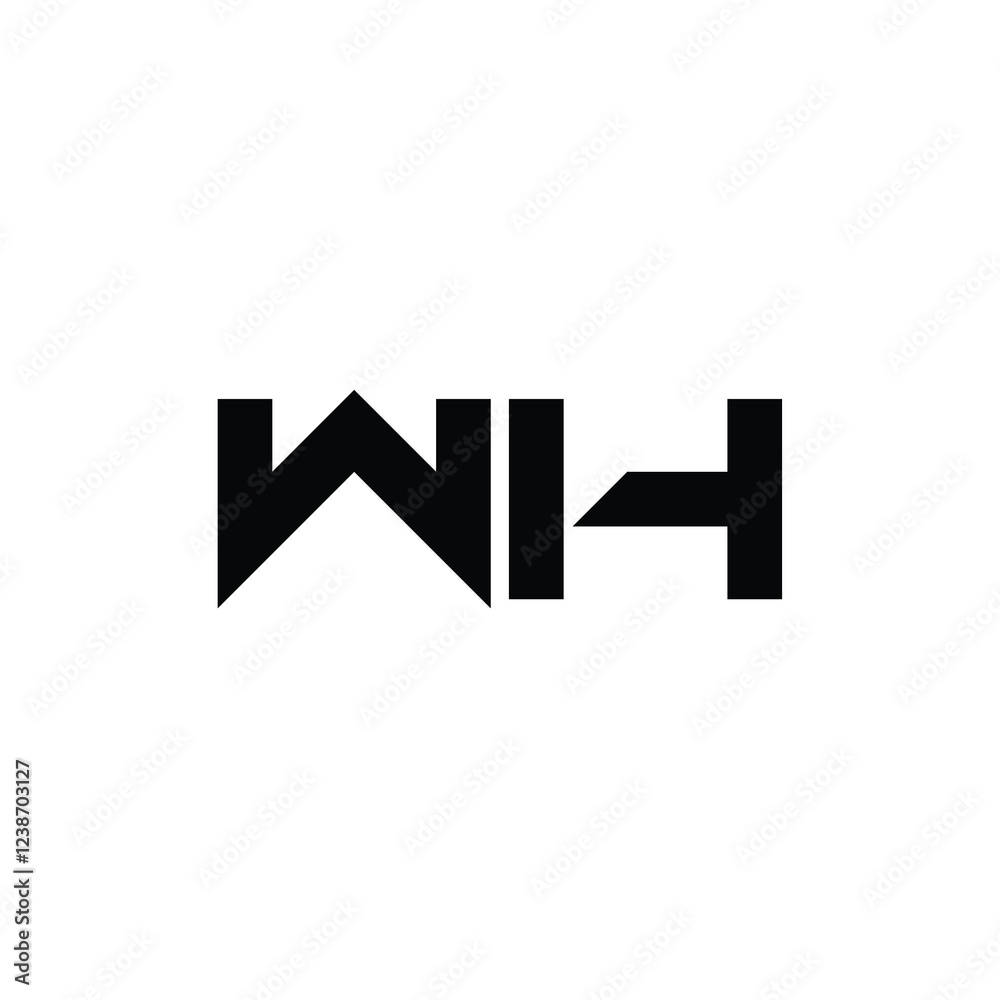 WH monogram logo design letter text name symbol monochrome logotype alphabet character simple logo WH monogram logo design letter text name symbol monochrome logotype alphabet character simple logo