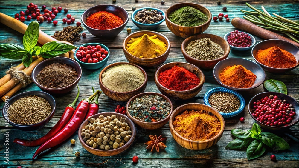 Aromatic spices, captured in abstract. Rustic charm in still life. Aromatic spices, captured in abstract. Rustic charm in still life.