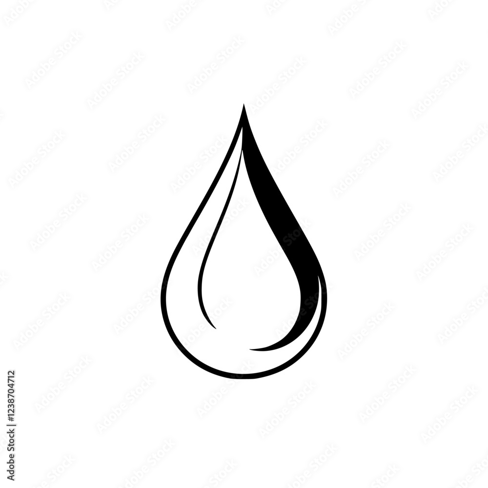 Water Drop: An Abstract Icon of Nature's Purity and Essential Resource Water Drop: An Abstract Icon of Nature's Purity and Essential Resource