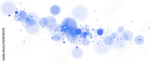 Wallpaper Mural Glowing blue bokeh circles. Christmas background. Powder. Magic shining blue dust. Fine, shiny dust bokeh particles fall off slightly. Fantastic shimmer effect. PNG. Torontodigital.ca